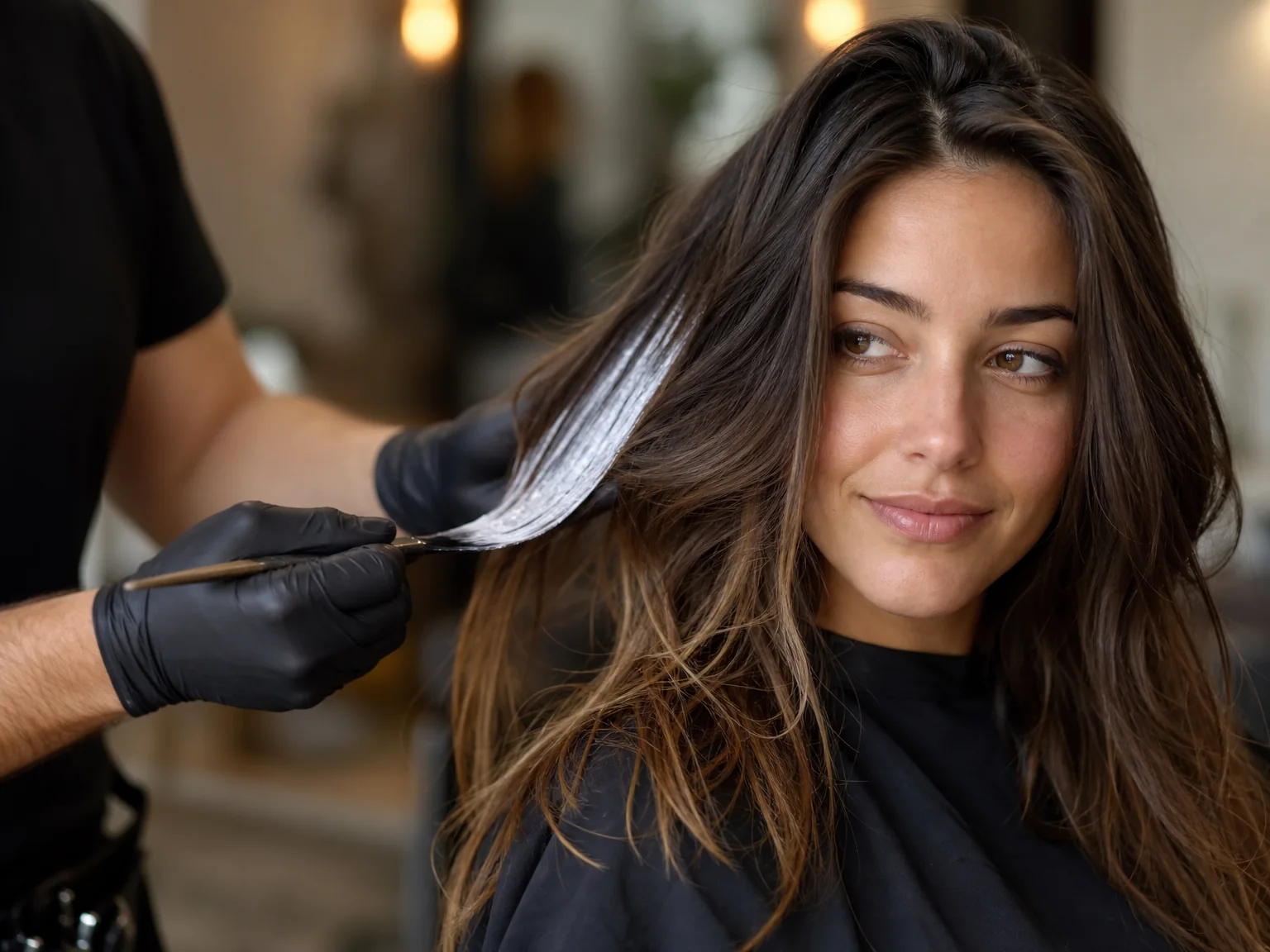 Balayage hand-painted natural gradient