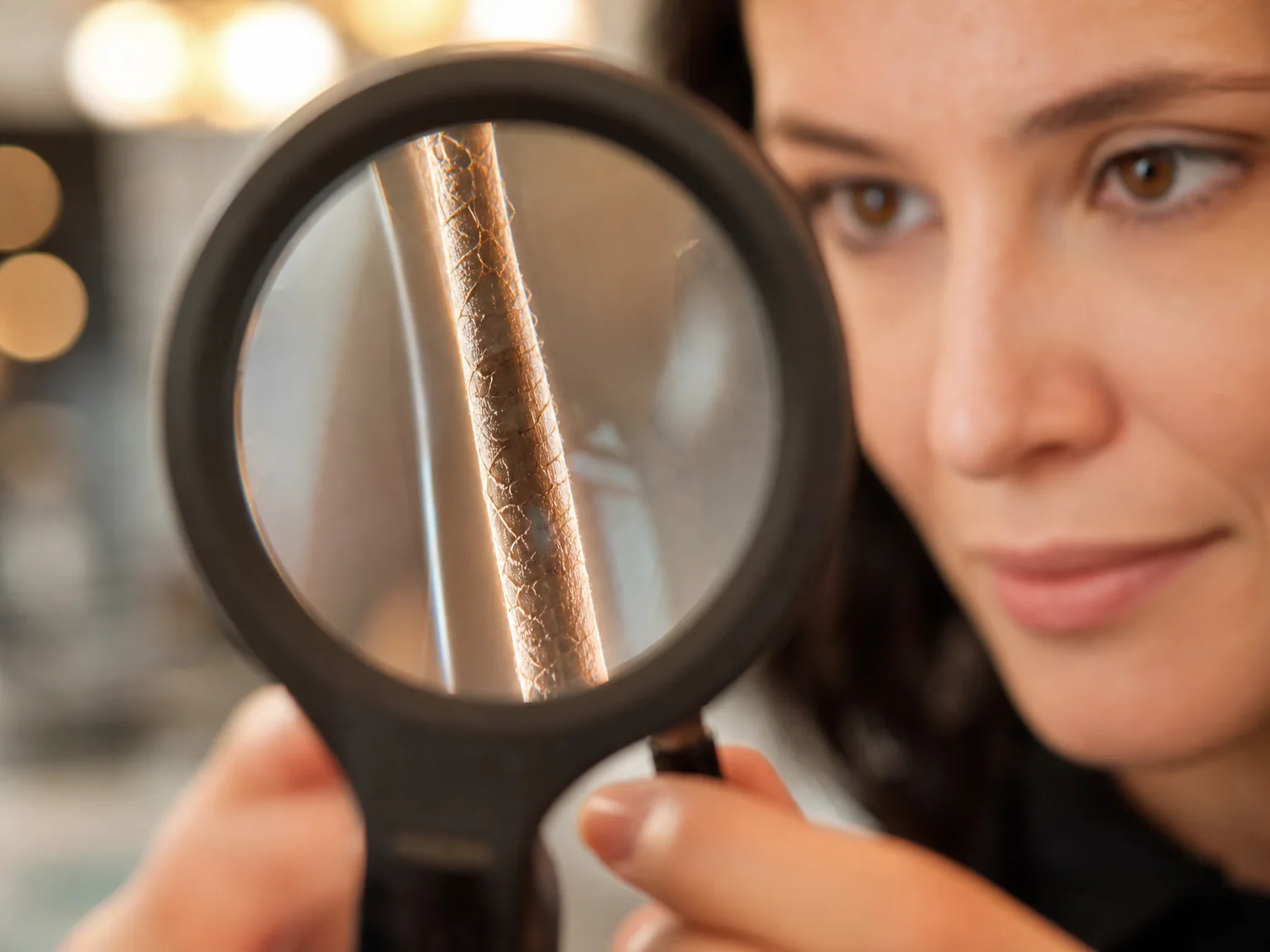 Porosity Diagnosis in a healthy hair strand