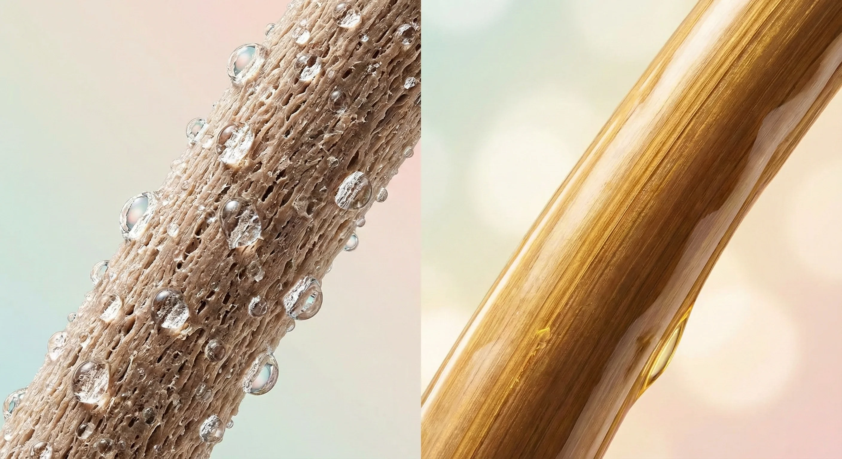 Difference between damaged and porous hair and healthy hair
