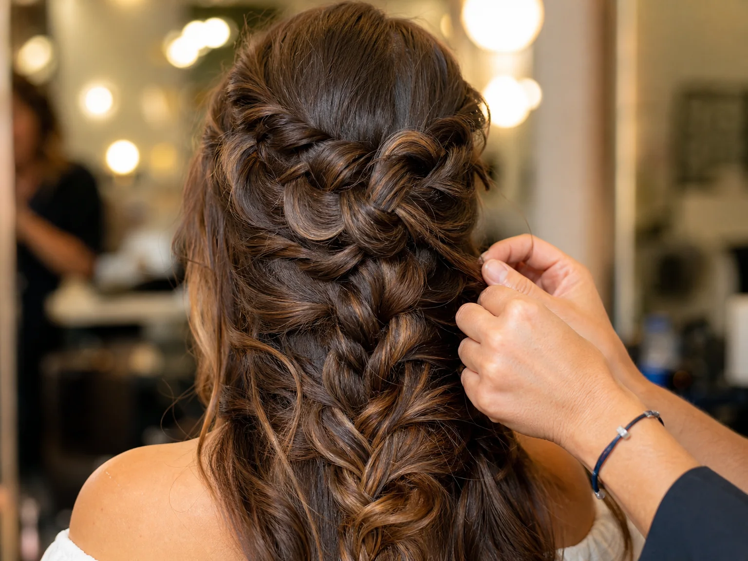 Trenza tipo cascada en cabello infantil con técnica de entrelazado